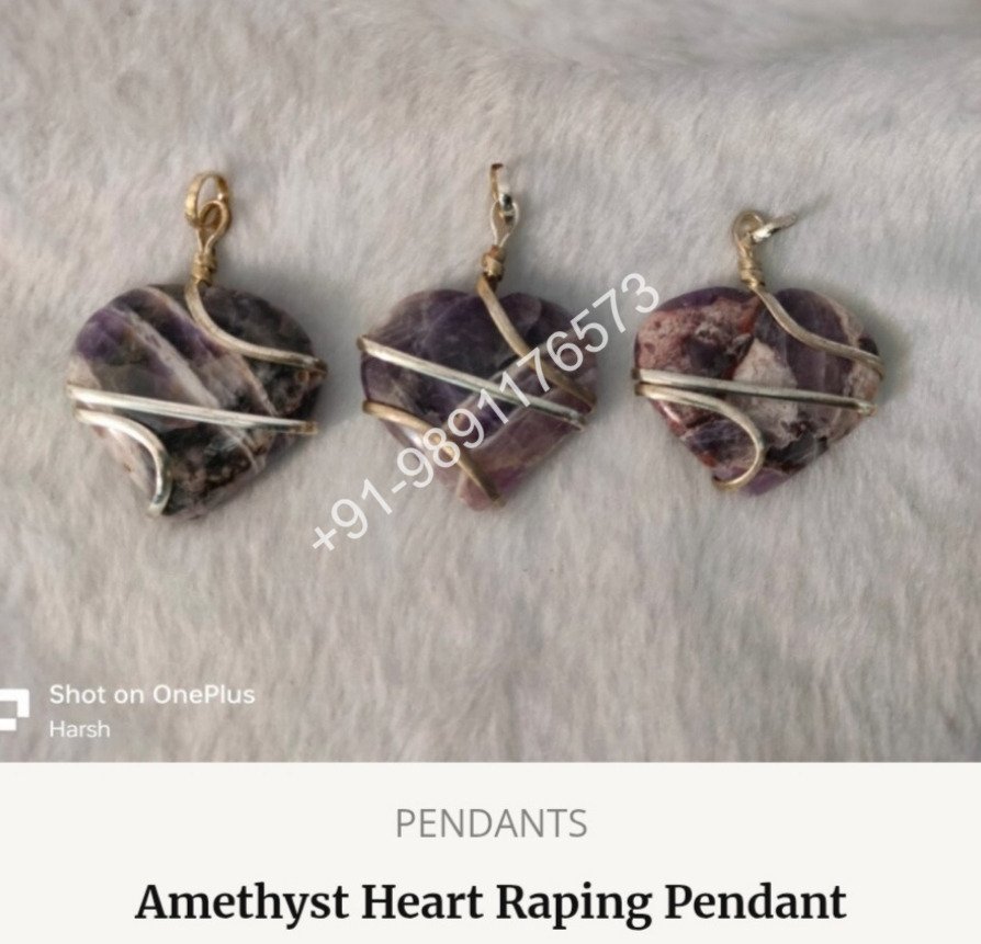 AMETHYST HEART RAPING PENDANT